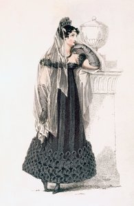 فستان الحداد ، لوحة الموضة من Ackermanns Repository of Arts بواسطة مدرسة اللغة الإنجليزية