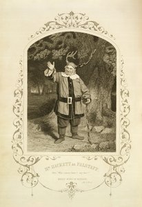 السيد هاكيت مثل Falstaff ، Act V Scene 5 ، في The Merry Wives of Windsor بقلم ويليام شكسبير (1564-1616) منقوش بواسطة جورج هوليس (1792-1842) من نمط داغوريروت بواسطة JP Mayall (1810-1901) (النقش بواسطة مدرسة اللغة الإنجليزية