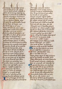 MS326 f124r ، Confessio Amantis بواسطة John Gower (قلم وحبر على رق) بواسطة مدرسة اللغة الإنجليزية