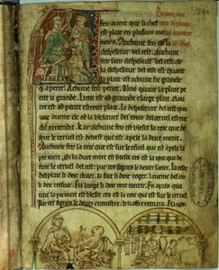 الآنسة O.1.20.f.241v جيروم: طبيب يزور مريضًا وصيادلة ، من De Nominibus Herbraicis (ورق) بواسطة مدرسة اللغة الإنجليزية