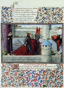 السيدة 2597 المبارزة بين القلب والغضب ، نسخة طبق الأصل من "Livre du Coeur d'Amours Espris" بقلم رينيه دانجو (لون ليثو) بواسطة مدرسة اللغة الإنجليزية