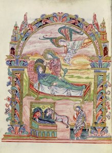 السيدة 274 (Y-6) fol.32v الميلاد ، من كتاب قداسة روبرت جوميج ، ج 1016 بواسطة مدرسة اللغة الإنجليزية