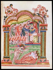 Ms 274 (Y-6) fol.37 الحلم والعشق المجوس ، من كتاب ملكة جمال روبرت جومييج ، c.1016 بواسطة مدرسة اللغة الإنجليزية