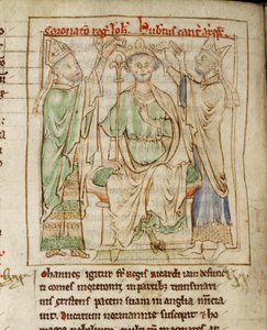 Ms 6712 (A.6.89) fol.144v King John (1167-1216) ، منمنمة من "زهور التاريخ" ، بقلم ماثيو باريس بواسطة مدرسة اللغة الإنجليزية