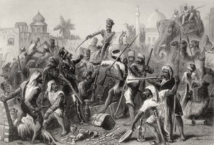 سبويز متمرد ينقسم الغنائم ، من "تاريخ التمرد الهندي" ، نُشر عام 1858 بواسطة مدرسة اللغة الإنجليزية