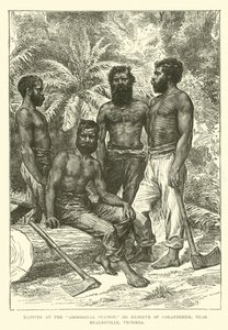 السكان الأصليون في محطة السكان الأصليين ، أو محمية Coranderrk ، بالقرب من Healesville ، فيكتوريا بواسطة مدرسة اللغة الإنجليزية