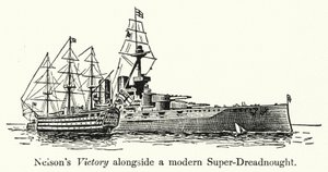 انتصار نيلسون جنبًا إلى جنب مع Super-Dreadnought بواسطة مدرسة اللغة الإنجليزية