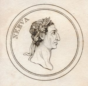 نيرفا قيصر أغسطس ، من "قاموس كراب التاريخي" ، نشر عام 1825 (ليثو) بواسطة مدرسة اللغة الإنجليزية