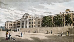 مستشفى New Bethlem ، حقول سانت جورج ، نقشها رايلي ، 1817 بواسطة مدرسة اللغة الإنجليزية