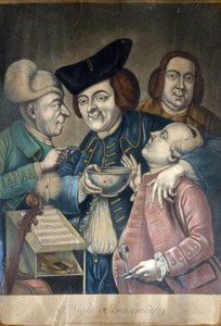 تسلية ليلية ، حوالي 1770 (ميزوتينت ملون يدويًا) بواسطة مدرسة اللغة الإنجليزية