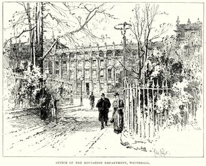 مكتب إدارة التعليم، وايت هول (نقش) بواسطة مدرسة اللغة الإنجليزية