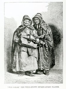 العجوز سارة لاعب Hurdy-Gurdy المعروف جيدًا ، c.1840 بواسطة مدرسة اللغة الإنجليزية