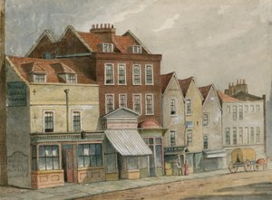المنازل القديمة في شارع العليا ، Islington ، مقابل الكنيسة (مرحاض على ورق) بواسطة مدرسة اللغة الإنجليزية