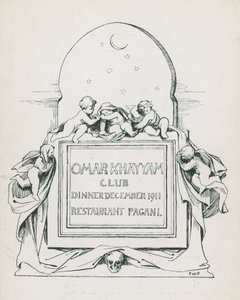 عشاء نادي عمر الخيام ، ديسمبر 1911 ، في مطعم Paganis بواسطة مدرسة اللغة الإنجليزية