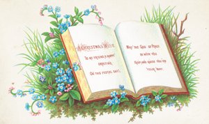 كتاب مفتوح ، بطاقة عيد الميلاد بواسطة مدرسة اللغة الإنجليزية