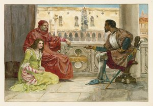 عطيل يتحدث إلى Desdemona ووالدها بواسطة مدرسة اللغة الإنجليزية