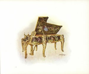 صفحة من كتالوج Steinway & Sons Art (لون ليثو) بواسطة مدرسة اللغة الإنجليزية