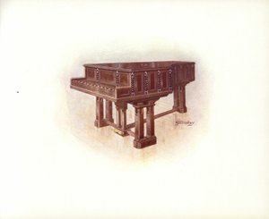صفحة من كتالوج Steinway & Sons Art (لون ليثو) بواسطة مدرسة اللغة الإنجليزية