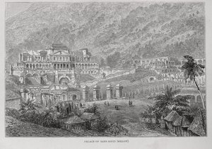 قصر سان سوسي ، شمال هيتي ، من سانتو دومينغو الماضي والحاضر بقلم صامويل هازارد ، حانة. عام 1873 بواسطة مدرسة اللغة الإنجليزية