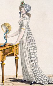 فستان باريس ، من مجلة Ladys ، 1802 بواسطة مدرسة اللغة الإنجليزية