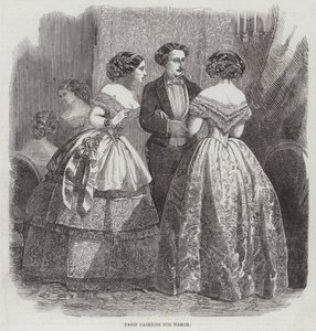 Paris Fashions for March (engraving) بواسطة مدرسة اللغة الإنجليزية
