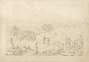 باريس من مرتفعات بيل فيل ، 1815 بواسطة مدرسة اللغة الإنجليزية