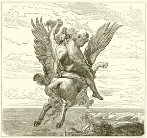 Perseus على الحصان المجنح بيغاسوس ، مع رأس Medusas بواسطة مدرسة اللغة الإنجليزية