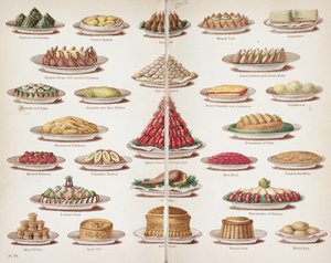 اللوحة الثالثة من كتاب Beeton Everyday Cookery and Housekeeping "تحرير السيدة إيزابيلا بيتون" بواسطة مدرسة اللغة الإنجليزية