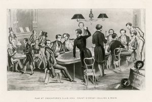 العب في نادي Crockfords ، عام 1843. الكونت DOrsay يدعو رئيسي بواسطة مدرسة اللغة الإنجليزية