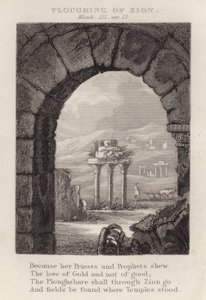 Ploughing of Zion, Micah III, ver 12 (engraving) بواسطة مدرسة اللغة الإنجليزية