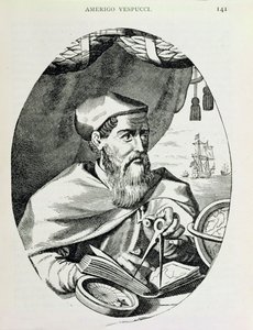 صورة لأميريغو فيسبوتشي (1454-1512) من "السرد والتاريخ النقدي لأمريكا" ، حرره جاستن وينسور ، لندن ، 1886 بواسطة مدرسة اللغة الإنجليزية
