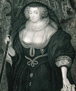 صورة فرانسيس هوارد (حوالي 1578-1639) دوقة ريتشموند ، من "لوحات لودج البريطانية" بواسطة مدرسة اللغة الإنجليزية