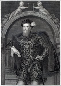 صورة لهنري هوارد (1517-47) إيرل ساري ، من "صور بريتيش لودج" ، 1823 بواسطة مدرسة اللغة الإنجليزية