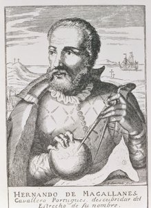 صورة لهيرناندو دي ماغالانيس (c.1480-1521) من "السرد والتاريخ النقدي لأمريكا" ، حرره جوسين وينسور ، لندن ، 1886 بواسطة مدرسة اللغة الإنجليزية