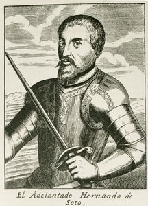 صورة لهيرناندو دي سوتو (c.1496-1542) من "السرد والتاريخ النقدي لأمريكا" ، حرره جاستن وينسور ، لندن ، 1886 بواسطة مدرسة اللغة الإنجليزية