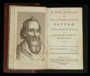 صورة لجوفينال من "هجاء جوفينال وأوليوس فلاكوس" ، 1763 (النقش) بواسطة مدرسة اللغة الإنجليزية