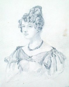 "Portrait of MAR by GB" ، من سجل قصاصات مايكل فاراداي بواسطة مدرسة اللغة الإنجليزية