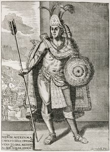صورة لمونتيزوما 2 (1466-1520) من "السرد والتاريخ النقدي لأمريكا" ، حرره جاستن وينسور ، لندن ، 1886 بواسطة مدرسة اللغة الإنجليزية