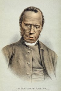صورة للقس الأيمن الدكتور صموئيل أدجاي كروثر (1800-1991) (لون ليثو) بواسطة مدرسة اللغة الإنجليزية