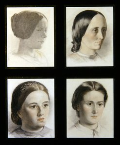صور شابات ، حوالي 1830 (طباشير حمراء وبيضاء على ورق) بواسطة مدرسة اللغة الإنجليزية