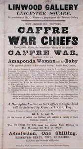 إعلان ملصق لمحاضرة حول Caffre War Chiefs في معرض Linwood بواسطة مدرسة اللغة الإنجليزية