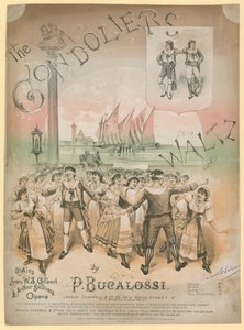 ملصق لـ Gondoliers Waltz بقلم P Bucalossi على الهواء من تأليف WS Gilbert و Arthur Sullivans opera