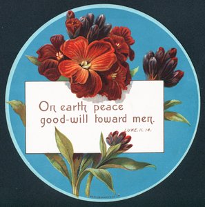 زهرة الربيع ، بطاقة عيد الميلاد (chromolitho) بواسطة مدرسة اللغة الإنجليزية