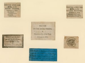 هدايا تذكارية مطبوعة من معرض الصقيع لعام 1814 بواسطة مدرسة اللغة الإنجليزية