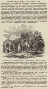 Priory of Mount Grace, East Harlsey, York (engraving) بواسطة مدرسة اللغة الإنجليزية