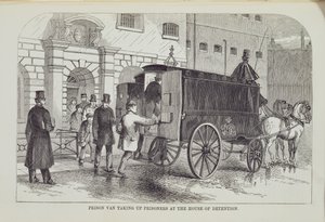 سجن فان يستقبل السجناء في بيت الاحتجاز ، من السجون الجنائية في لندن ومشاهد حياة السجن بقلم هنري مايهيو (1812-1887) وجون بيني ، 1862 بواسطة مدرسة اللغة الإنجليزية