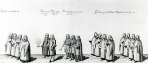 موكب تتويج جيمس الثاني ، 1687 بواسطة مدرسة اللغة الإنجليزية