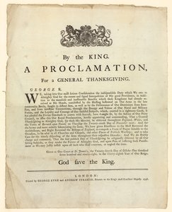 إعلان عيد الشكر عام 1798 بواسطة مدرسة اللغة الإنجليزية