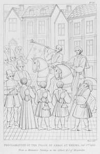 Proclamation of the Peace of Arras at Rheims, 2 October 1435 (engraving) بواسطة مدرسة اللغة الإنجليزية
