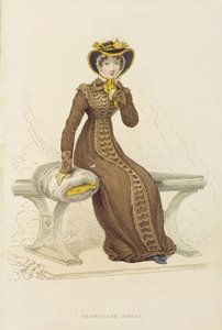 فستان التنزه ، لوحة الموضة من Ackermanns Repository of Arts بواسطة مدرسة اللغة الإنجليزية